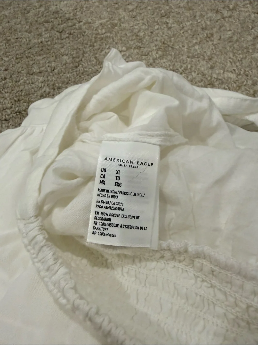 NWT American Eagle Outfitters White Tiered Maxi Skirt Size XL